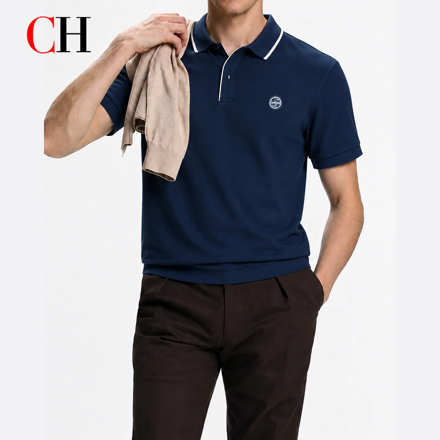 Kaos Polo Lengan Pendek Kerah  - Golf Equipment Logo ulasan dan harga